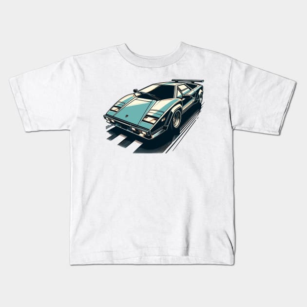 Lamborghini Countach Kids T-Shirt by Vehicles-Art